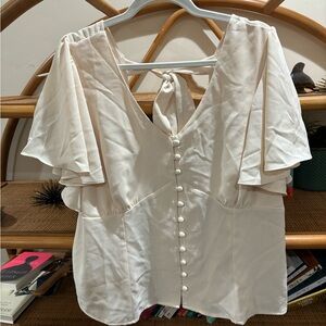 NWT Unique Vintage plus size cream blouse